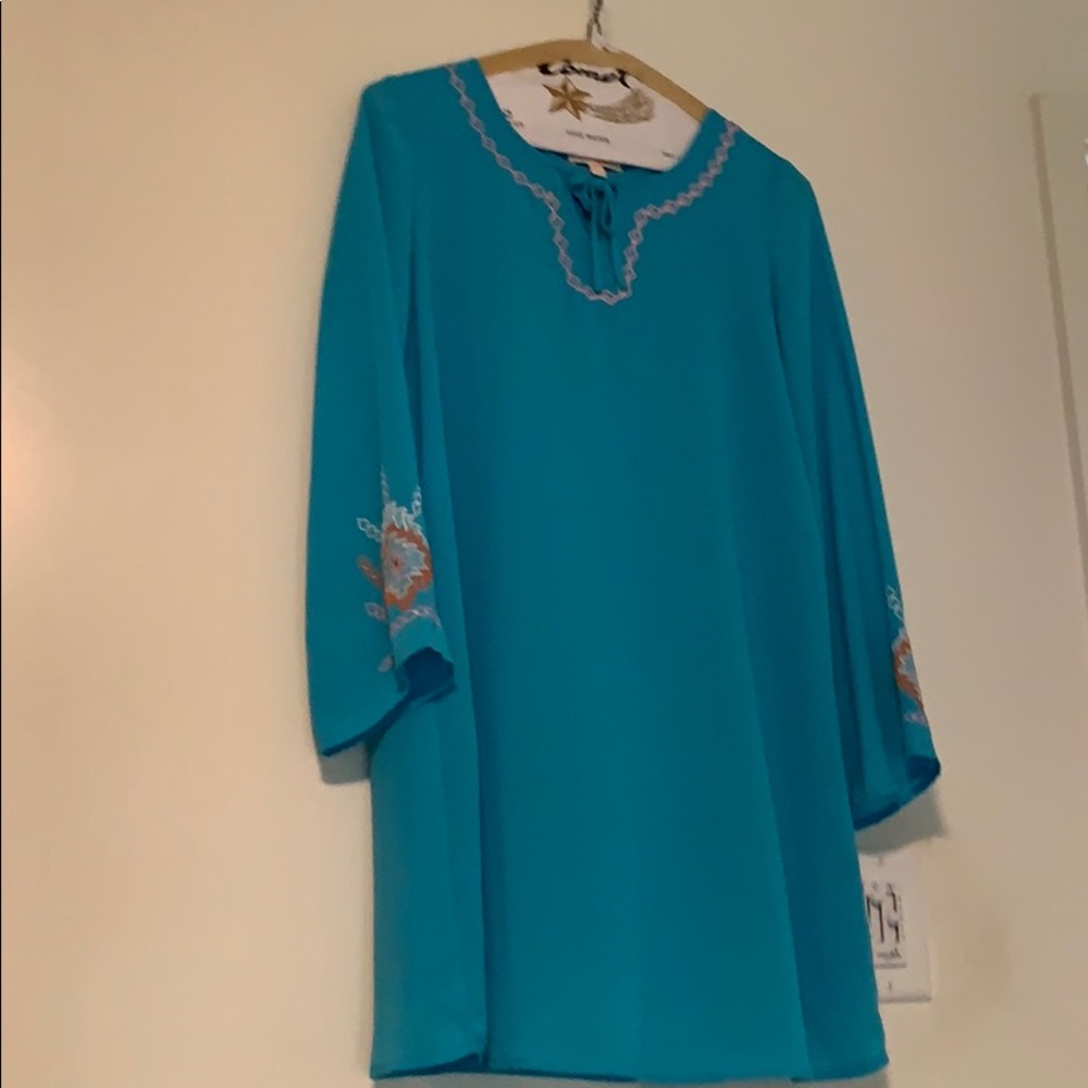 Indian print blue dress
